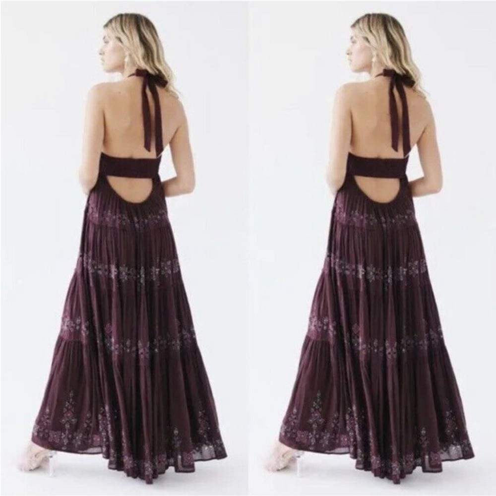 Free People Glitter Me Timbers Gown Beaded Embroidered Dress - Picture 3 of 11